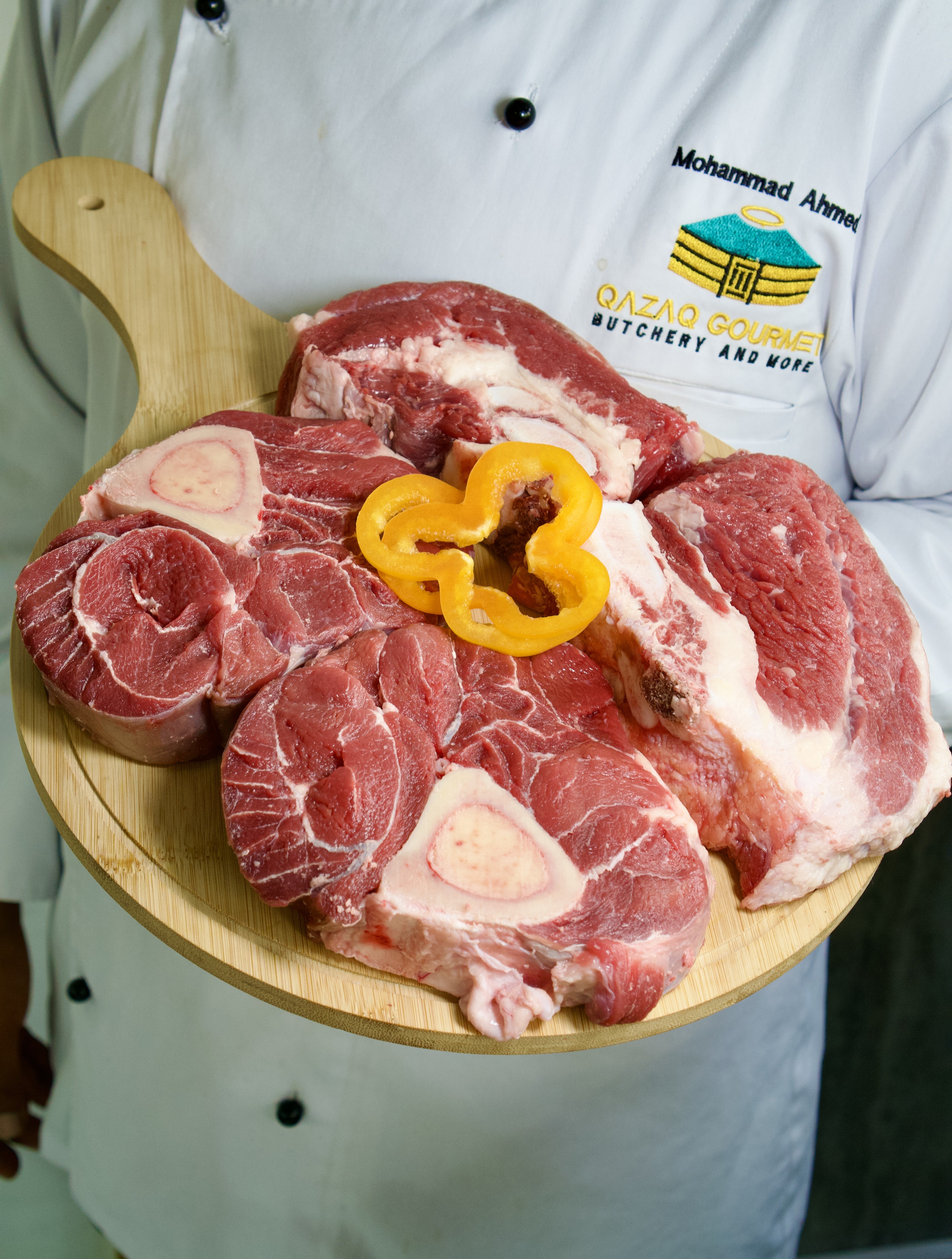 Beef strips cut for kebab